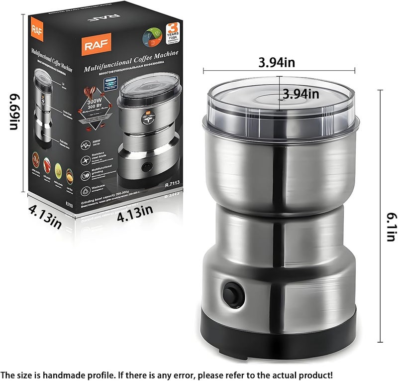 Yehenarn Electric Coffee Grinder,Multifunctional Coffee Bean Grinder,Food Grade 18/10 Stainless Steel Blades,Lightweight Design,Suitable for Beans,Spices and Herbs - Image 2